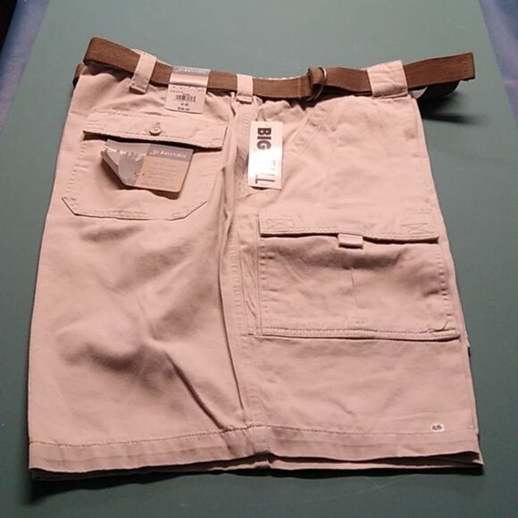 NWT Twill Hiking Shorts Men's Cotton W48 Stone Big & @Tall Outdoors - Picture 1 of 8
